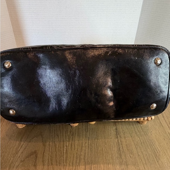 Coach F19215 Black Patent Leather Signature C Kisslock Carryall - Picture 9 of 14